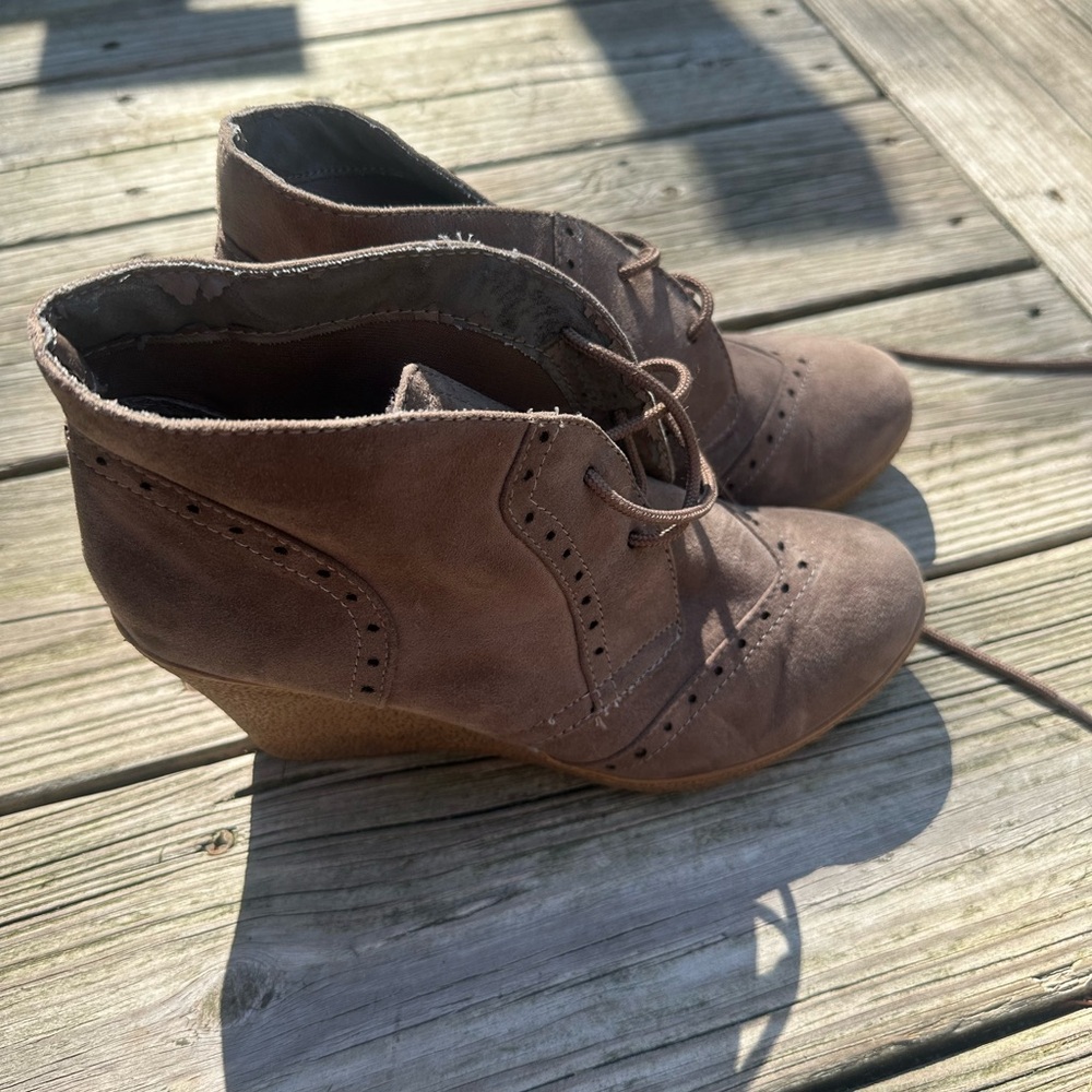 MIA Brown Lace-Up Wedge Shoes
